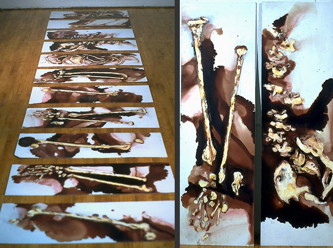 Stain - Bone Series Mixed-Media Painting