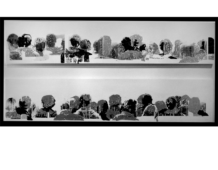 Looking at Nothing Looking - Mixed-Media Drawing